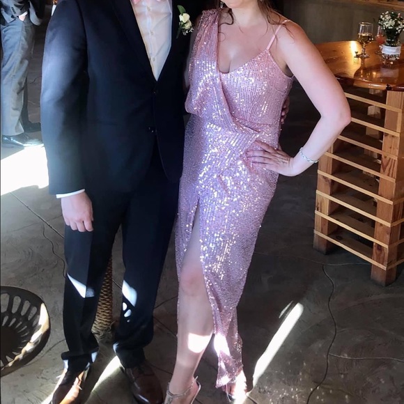 Gorgeous Bebe pink sparkly gown - Picture 9 of 9